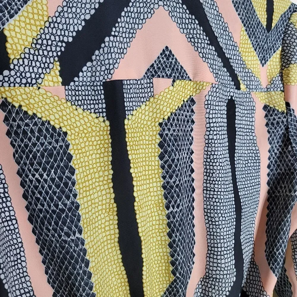Bar III Geometric Long Sleeve Button-Down Dress - Picture 8 of 9